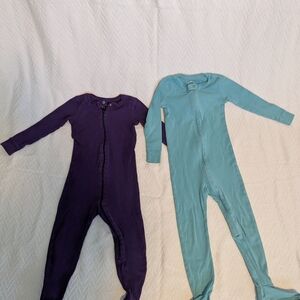 2 Piece Primary Purple and Teal Kids One Pieces Footies